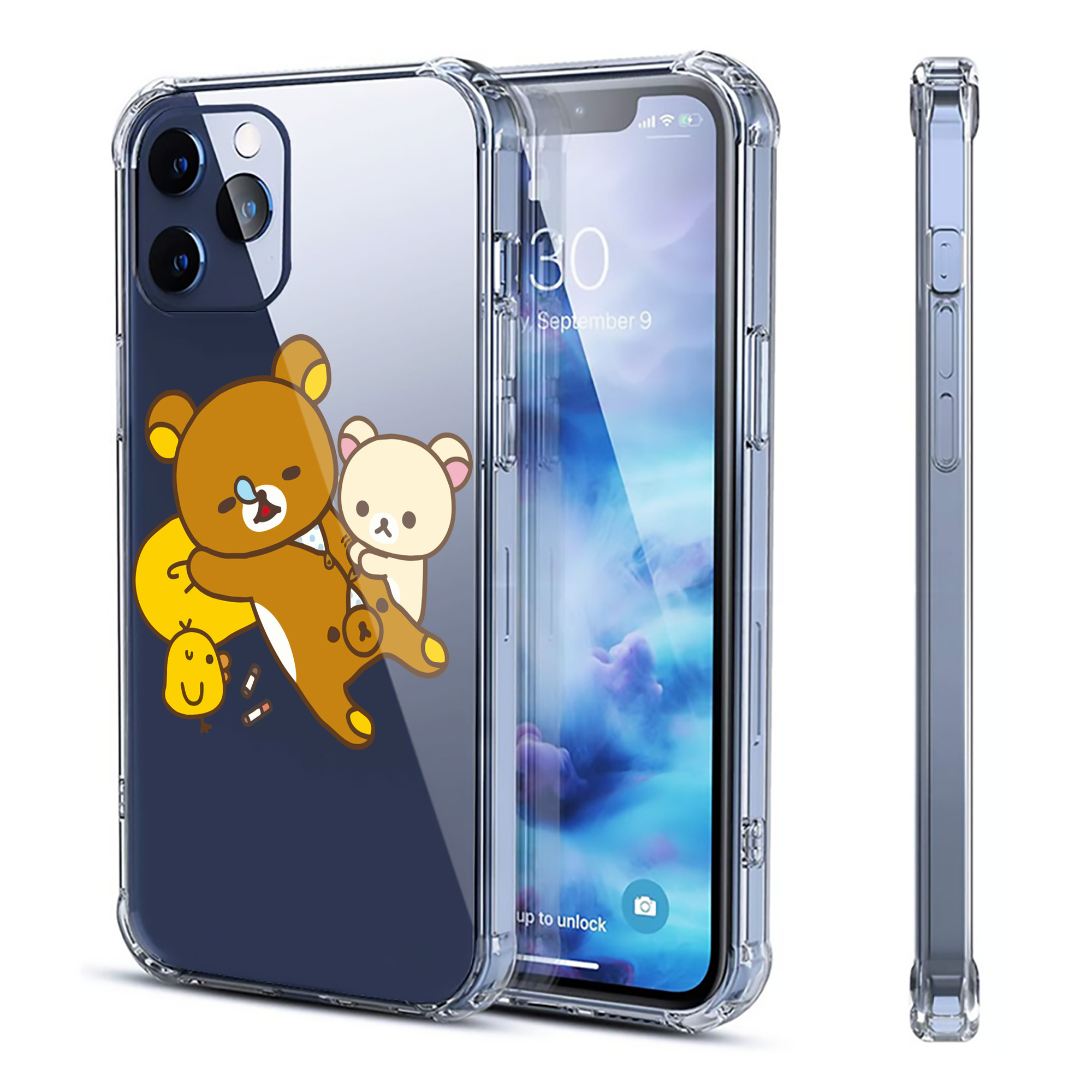 （画像用） リラックマ リラックマ キイロイトリ Rilakkuma Korilakkuma Kiiroitori 【iPhone 12シリーズ対応】透明スマホケース（クリアソフトケース）